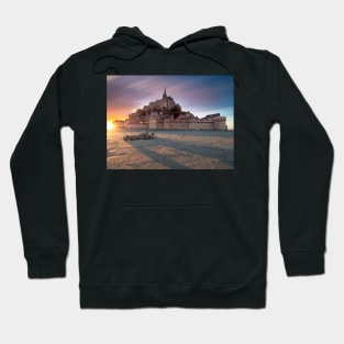 Mont St Michel Sunset and Shadow Hoodie